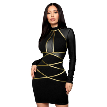 Hot Sale Wholesale Winter Sexy Long Sleeve Mesh Striped Black Bandage Dress 2020 Designer Fashion Party Dress Vestido